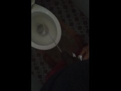 Video Gf records my big black cock getting hard while peeing. Erection while peeing.
