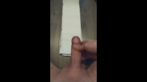Blowing A Load Out Of My Freshly Shaved Uncut Cock