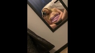Masturbating in front of a mirror 
