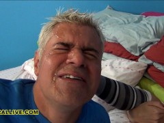 Super Tits Slut Squirts Into His Eyes