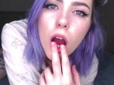 Girl talks to you sweetly while masturbating your cock POV