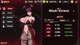 Mizuki Shiranui Ascension Action Taimanin Desnudo Mode