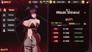 Ascensión Mizuki Shiranui  Action Taimanin  Modo De Desnudo