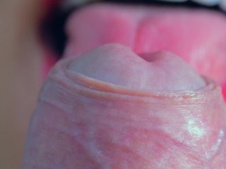 Close up POV licking blowjob till he explodes