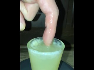shot glass, semen, solo male, vertical video
