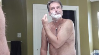 Me shaving in the morning.