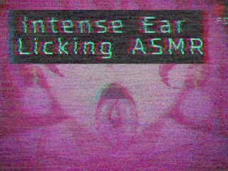 Cute Girl Ear Licking and Moaning ASMR (VHS NOISE)