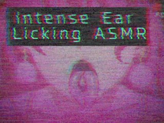 Cuteの女の子の耳舐めとうめき声ASMR(VHSノイズ)