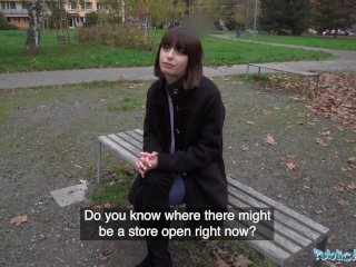 Public Agent Italian brunette gets her pussy covered in spunk in the spoons position screenshot number 0