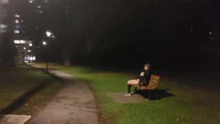 At Night A Woman Was Observed Masturbating On A Park Bench