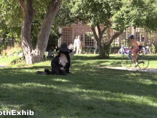 Teaser - Lounging at a park with my top wide open and tits out