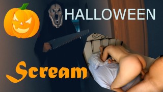 Přichází Pro Mě Halloweenský Výkřik A Máme Opravdu Drsný Sex, Který Mi Cumá Na Zadek