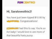 Preview 1 of Thank you for the $10 tip on FanCentro baby. I'm so glad you love my hairy pussy. I love her most
