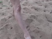 Preview 1 of Outdoors foot play on the beach