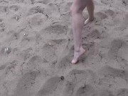 Preview 4 of Outdoors foot play on the beach