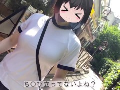 【Ｉカップ変態巨乳女子大生とうふ】ノーブラランニング巨乳体操着とブルマでおもちゃ装着💖して原宿の人混みを疾走してみたら、人が多すぎてまさかの結末に… - Screenshot 7 of 16 - Public Flashing