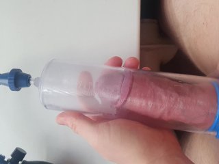 penis pump, amateur, handjob, pompa