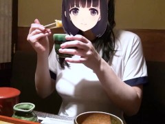【Ｉカップ変態女子大生とうふ】ブルマに体操着で突入！その後居酒屋でブルマも体操着も脱いで食事中してたら店員が・・・❗❓ - Screenshot 10 of 16 - Bloomers
