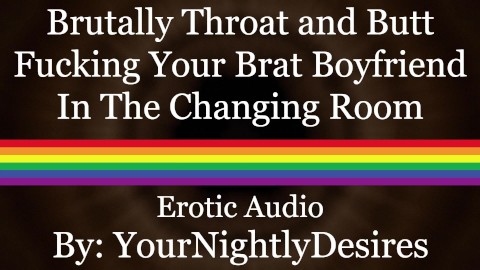 Destruyendo el culo de tu Bratty twink en público (mamada) (anal duro) (audio erótico para Men)