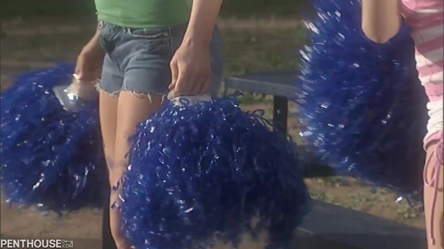Outdoor Pussy Fingering Action with Amazing Cheerleaders