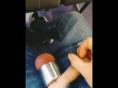 Cock n balls out on the bus