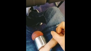 Cock n balls out on the bus