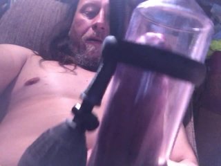 masturbation, solo male, big dick, penis pump