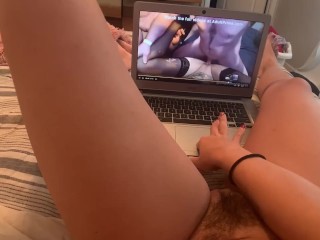 WATCH PORN WITH ME: orgasming to an orgy CUMSHOT compilation!! 