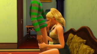 Она делает минет латиноамериканцу в доме папы /ПРИГОРОДНАЯ ШЛЮХА/SIMS4/