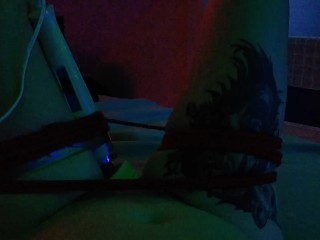 Bound Post Op Trans Girl Tied to Vibrator