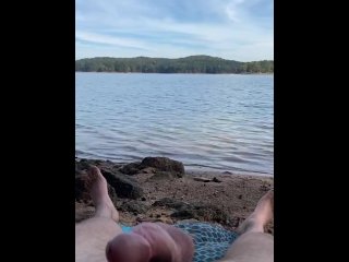 masturbation, vertical video, exhibitionist, nude beach