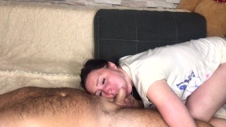 Gluttonously Display Your Fat Dick And Cum Russian Brunette Sucks