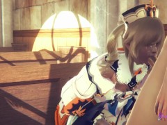 Genshin Impact Yaoi - Could Barbara Femboy SWALLOW all that MILK?