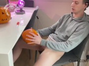Preview 4 of Twink Face Fucks a Pumpkin | CAM4 Male