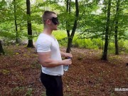 Preview 1 of Maskurbate - Masked Muscle Hunk Zahn Jerking Outdoors