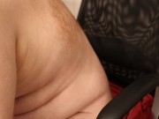 Preview 1 of Fun in office, chubby bear gets from soft to soft and cum in between
