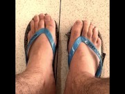 Preview 1 of Fish and chip shop in my flip flops want to show off my feet tops - Public feet