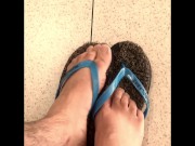 Preview 4 of Fish and chip shop in my flip flops want to show off my feet tops - Public feet