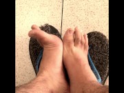 Preview 6 of Fish and chip shop in my flip flops want to show off my feet tops - Public feet