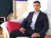 Preview 1 of Beautiful banker gets wanked his big dick