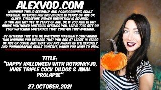 Hotkinkyjo's Huge Triple Cock Dildos And Anal Prolapse Wish You A Happy Halloween