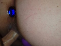 Sexy pregnant BBW wife fucked with butt plug in