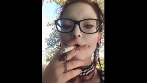 SFW Alt Girl (clown) smoking 