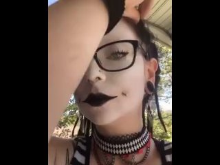 SFW Alt Girl (clown) smoking