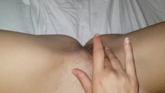 the girl wants it all in her throat as she cums touching herself