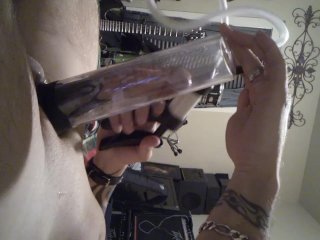 Trying out my newpenis pump and cum in itt