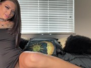 Preview 2 of THOT in tight dress and heels fuckin herself with chrome toy