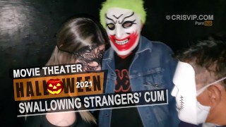 In The Movie Theater Cristina Almeida Swallows A Stranger's Cum In Halloween 2021 Subtitles In English