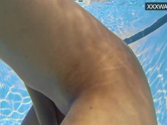 Lana Tanga shows underwater orgasms to you