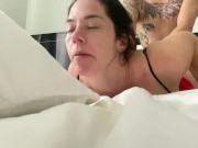 Preview 6 of Real amateur milf with big tits gets her ass destroyed while talking dirty about a DP FATASY